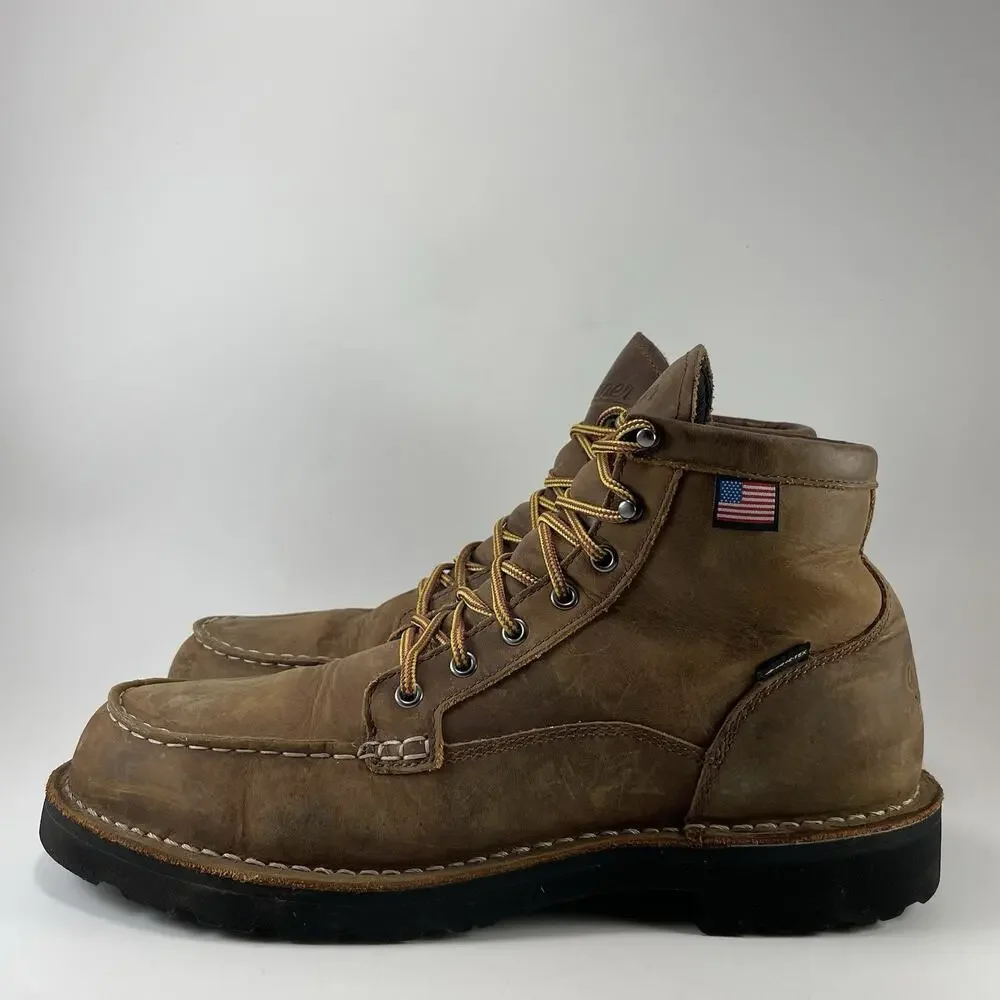 Danner Bull Run Moc Toe Boots Mens Size 10.5 D Brown Leather 6